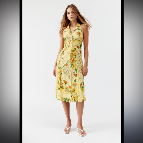 Urban Outfitters Willow Floral Fruit Midi Dress - Picture 1 of 11